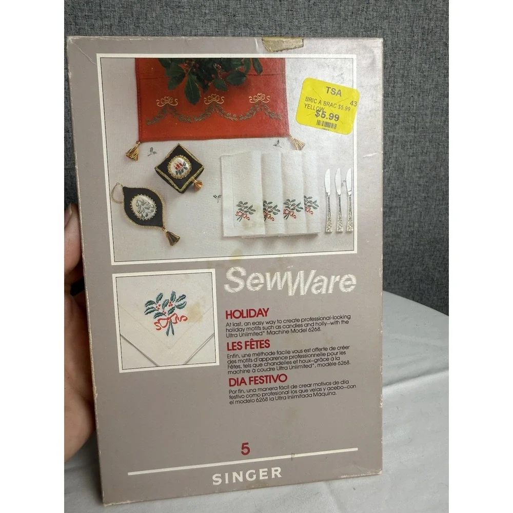 Vintage 1984 SINGER SewWare‎ Holiday Christmas # 5 Embroidery Cartridge For 6268